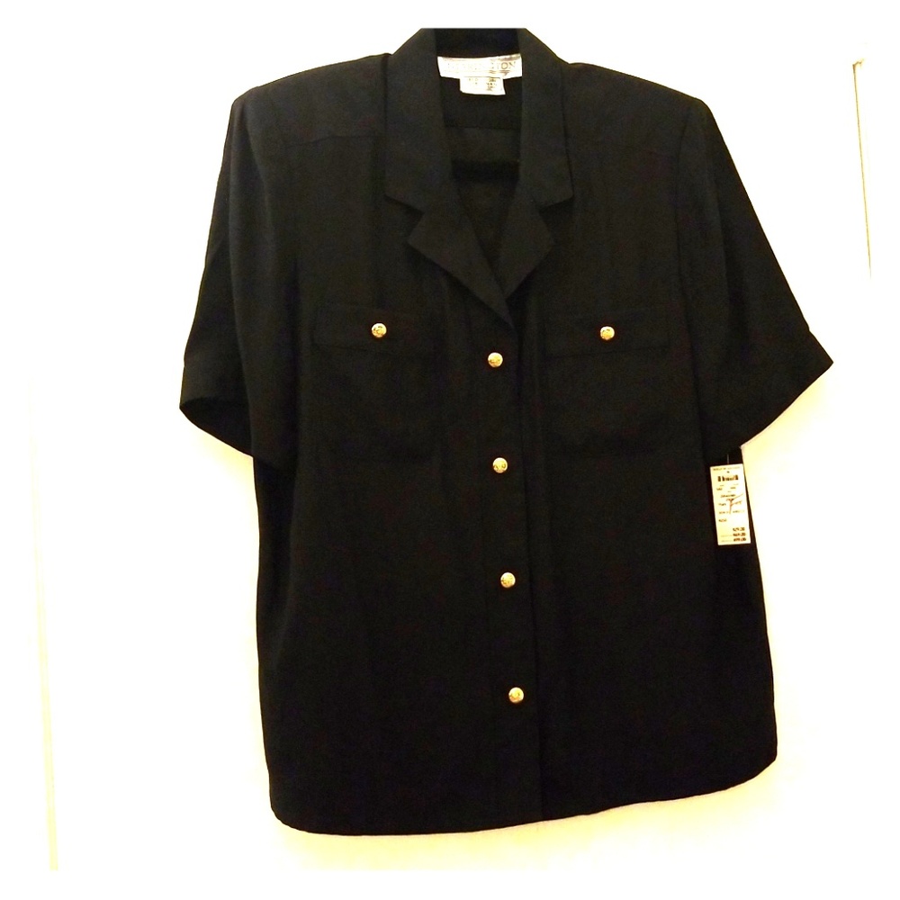 Starington US 12 Silk Black Blouse